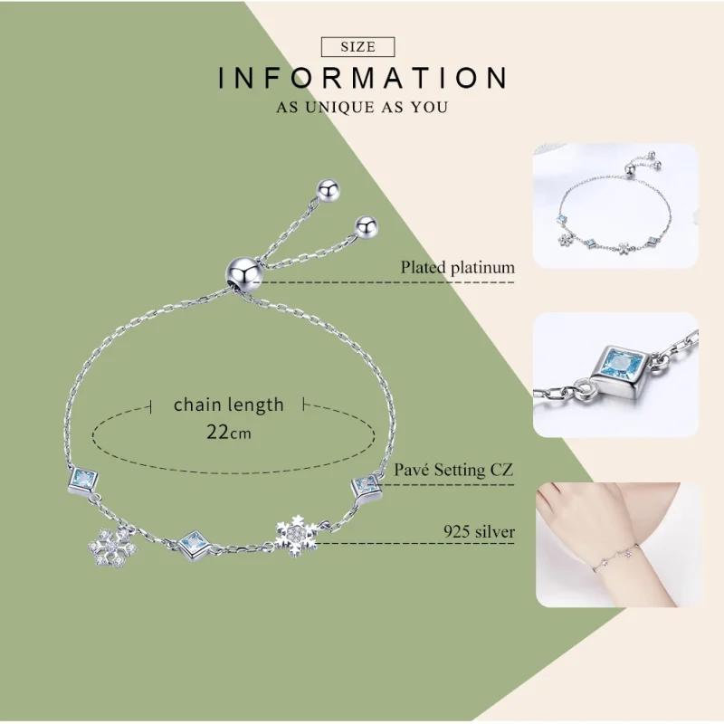 (Bild für) Silbernes tanzendes Schneeflocken-Armband im Pandora-Stil - BSB001 - Ansicht 8