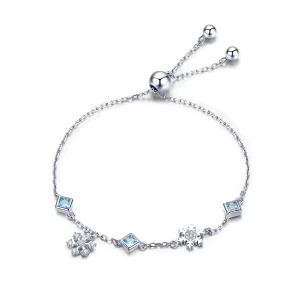 (Bild für) Silbernes tanzendes Schneeflocken-Armband im Pandora-Stil - BSB001