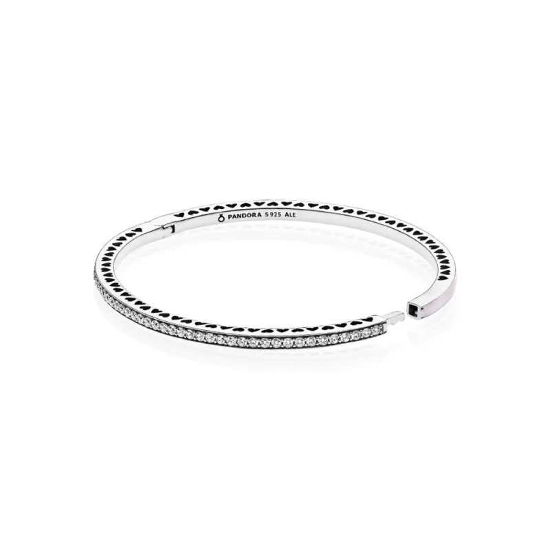 (Bild für) Armreif „Radiant Hearts of PANDORA“, hellrosa Emaille und klare CZ - 590537EN68 - Ansicht 2