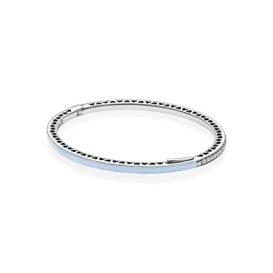 (Bild für) Armreif „Radiant Hearts of PANDORA“, luftblaue Emaille und klare CZ - 590537EN131