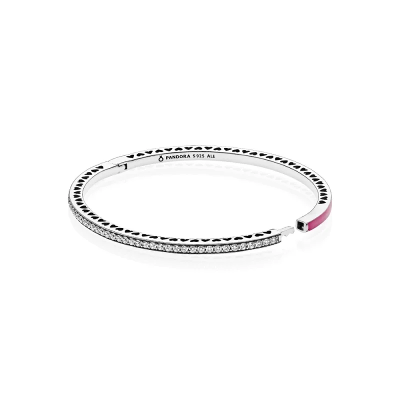 (Bild für) Armreif „Radiant Hearts of PANDORA“, strahlende Orchideen-Emaille und klare CZ - - Ansicht 2