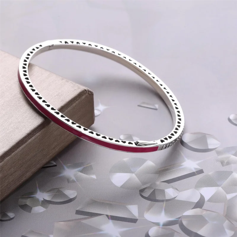(Bild für) Armreif „Radiant Hearts of PANDORA“, strahlende Orchideen-Emaille und klare CZ - - Ansicht 3