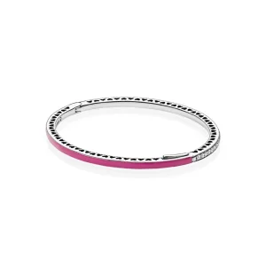 (Bild für) Armreif „Radiant Hearts of PANDORA“, strahlende Orchideen-Emaille und klare CZ - 590537EN69