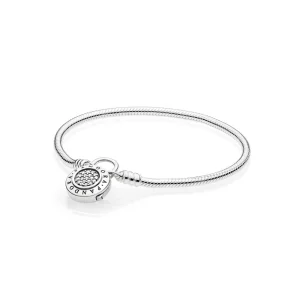 (Bild für) Glattes MOMENTS-Armband mit PANDORA-Signatur-Vorhängeschloss - 597092CZ