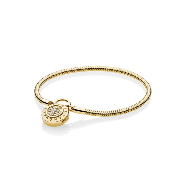 (Bild für) Glattes PANDORA Shine™-Armband, charakteristisches Vorhängeschloss, klare CZ - 567757CZ