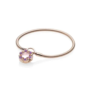 (Bild für) Heraldic Radiance Vorhängeschloss-Armband, PANDORA Rose™ und rosa und lila Kristalle - 587635NPM