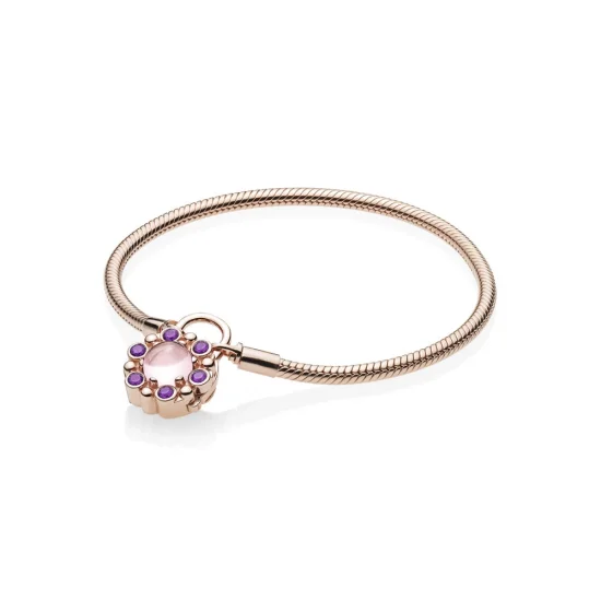 (Bild für) Heraldic Radiance Vorhängeschloss-Armband, PANDORA Rose™ und rosa und lila Kristalle - 587635NPM