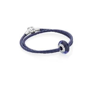 (Bild für) Pandora Armband Leder Blau - R900167