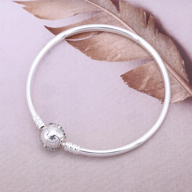 (Bild für) PANDORA Armreif aus Sterlingsilber mit zierlichem Schleifenverschluss, klare CZ - Ansicht 3