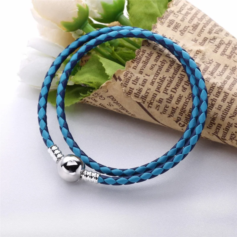(Bild für) PANDORA-Charmarmband aus gemischtem blauem, gewebtem Doppelleder - 590747CBMX-D - Ansicht 2