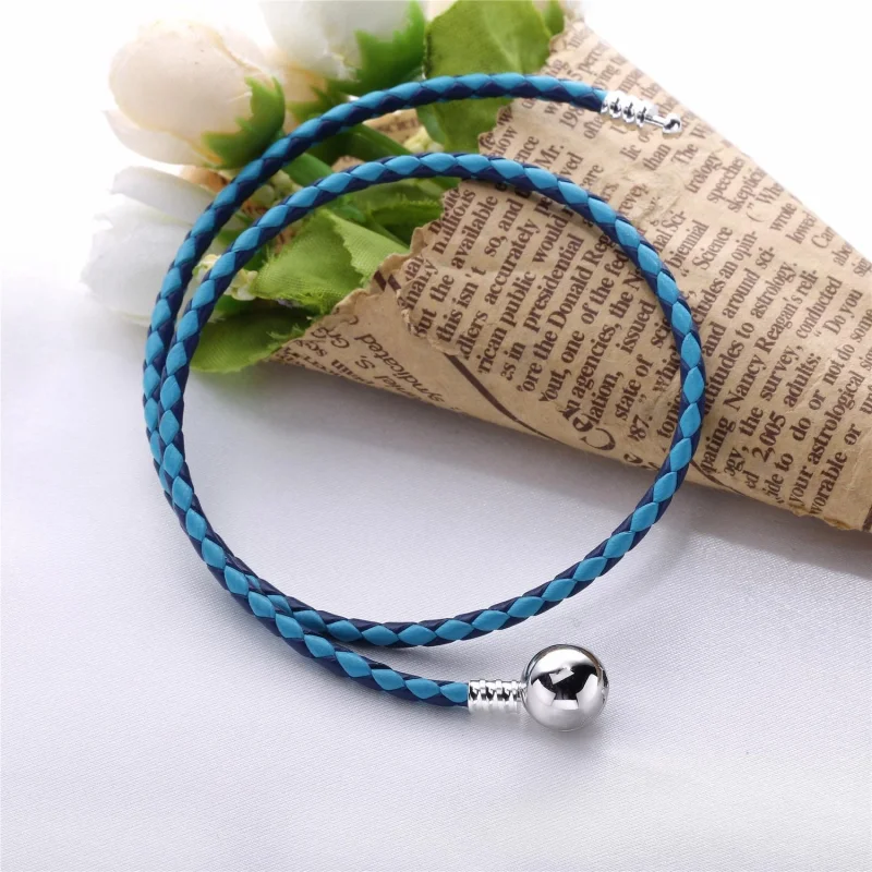 (Bild für) PANDORA-Charmarmband aus gemischtem blauem, gewebtem Doppelleder - 590747CBMX-D - Ansicht 3