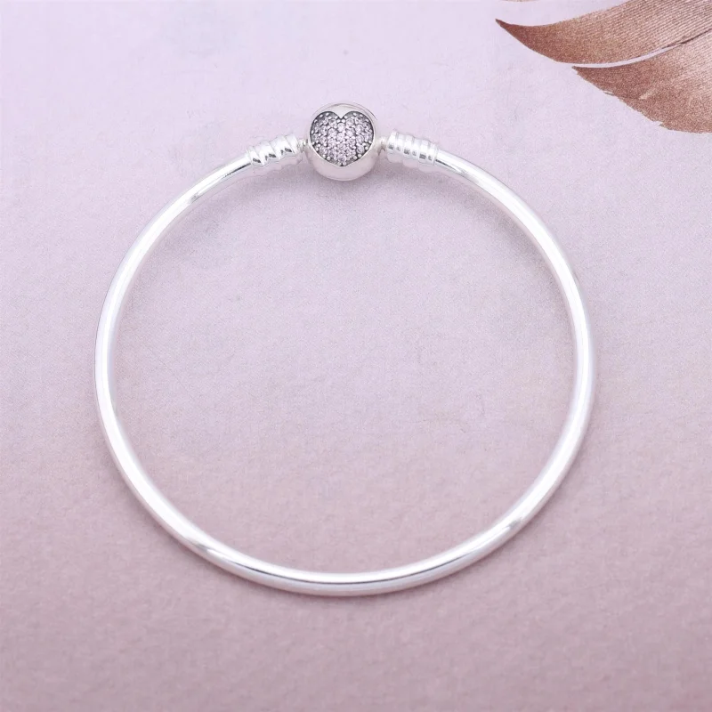 (Bild für) PANDORA Circle of Love, Pink Heart Cz Armreif - 590716PCZ - Ansicht 2