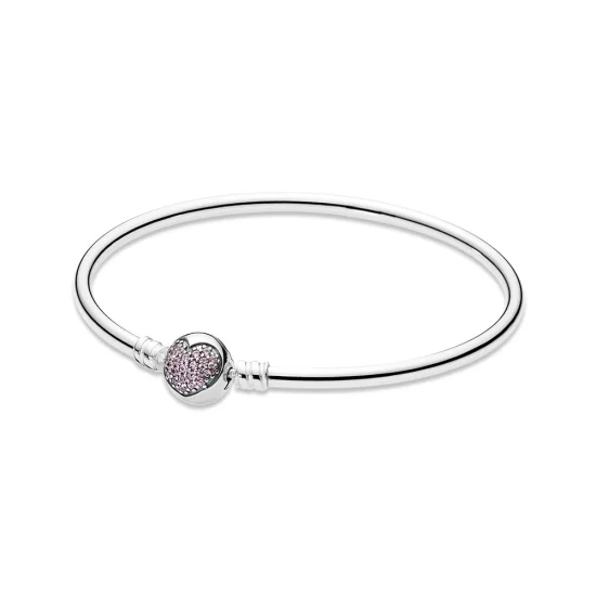 (Bild für) PANDORA Circle of Love, Pink Heart Cz Armreif - 590716PCZ