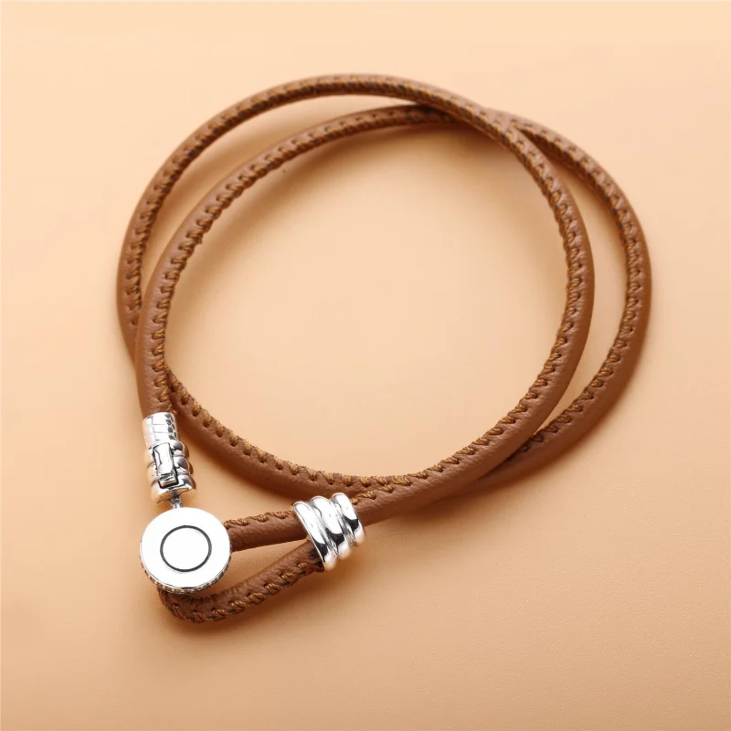 (Bild für) PANDORA Golden Tan Double Lederarmband, klare CZ - 597194CGT-D - Ansicht 2
