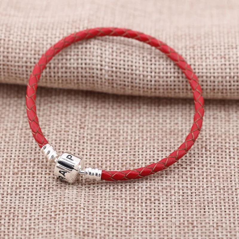 (Bild für) PANDORA Rotes Einzellederarmband - 590705CRD-RO - Ansicht 2