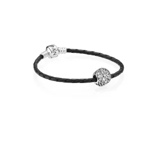 (Bild für) Pandora Schneeflockenblaues Lederarmband für Herren - R900163