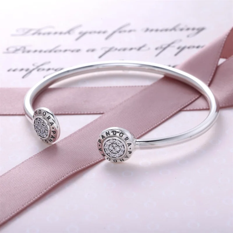 (Bild für) PANDORA Signature Offener Silberarmreif - 590528CZ - Ansicht 2