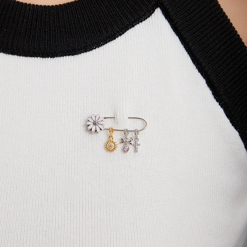 (Bild für) Kleine Gänseblümchen-Brosche im Pandora-Stil - BSX004 - Ansicht 10