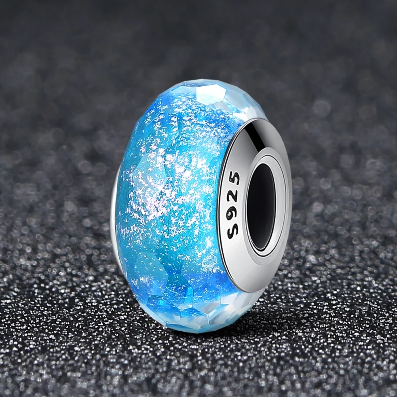 (Bild für) Blauer Murano-Glasperlen-Charm im Pandora-Stil - SCZ054 - Ansicht 2