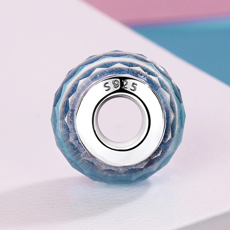(Bild für) Blauer Murano-Glasperlen-Charm im Pandora-Stil - SCZ054 - Ansicht 3