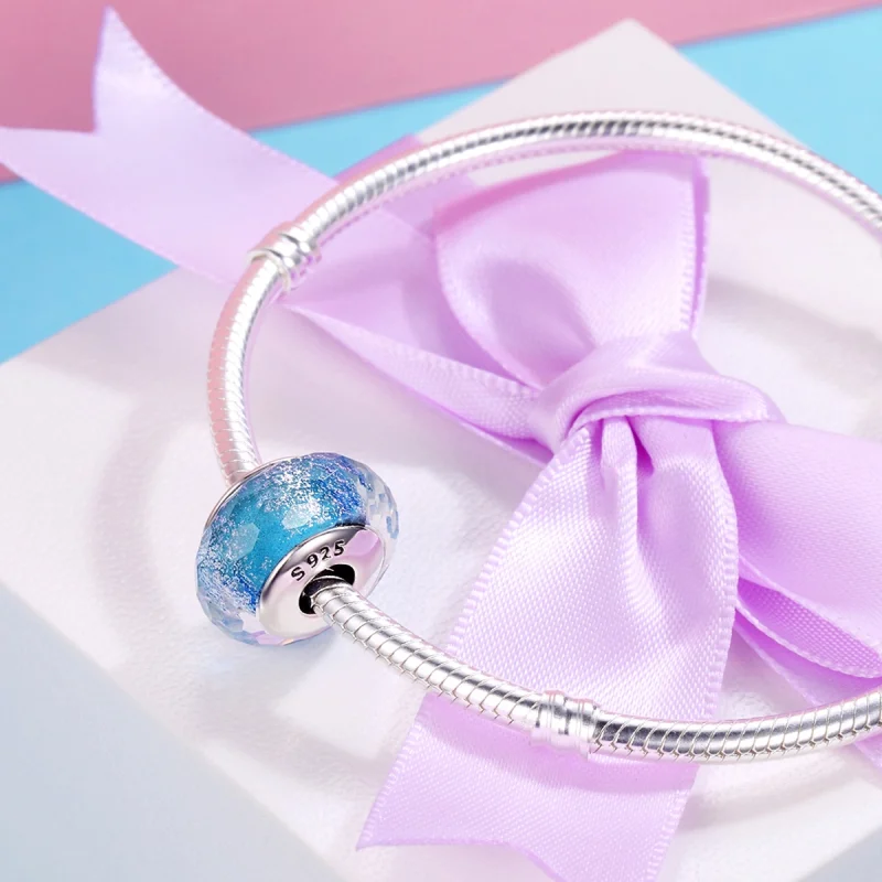 (Bild für) Blauer Murano-Glasperlen-Charm im Pandora-Stil - SCZ054 - Ansicht 4