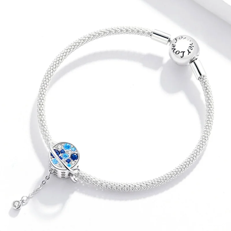 (Bild für) Blauer Planet-Charm im Pandora-Stil - BSC365 - Ansicht 3