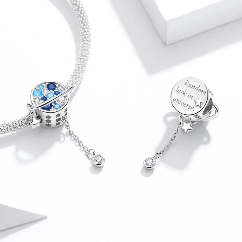 (Bild für) Blauer Planet-Charm im Pandora-Stil - BSC365 - Ansicht 4
