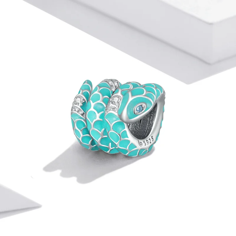 (Bild für) Blauer Schlangen-Charm im Pandora-Stil - BSC576 - Ansicht 2
