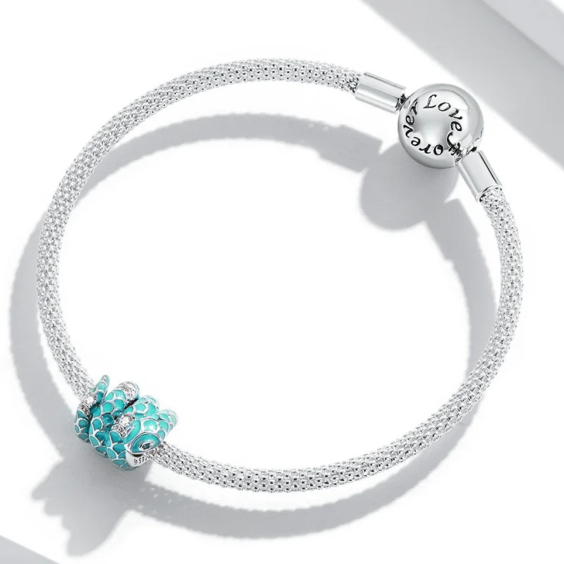 (Bild für) Blauer Schlangen-Charm im Pandora-Stil - BSC576 - Ansicht 3