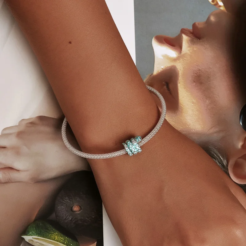 (Bild für) Blauer Schlangen-Charm im Pandora-Stil - BSC576 - Ansicht 5