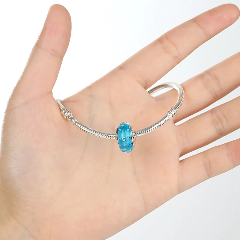 (Bild für) Blauer Trend im Pandora-Stil mit Murano-Glas-Charm mit Gewinde - SCZ029 - Ansicht 5