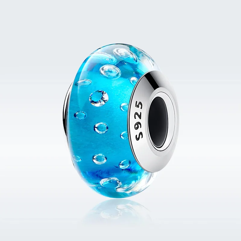 (Bild für) Blauer Trend im Pandora-Stil mit Murano-Glas-Charm mit Gewinde - SCZ029