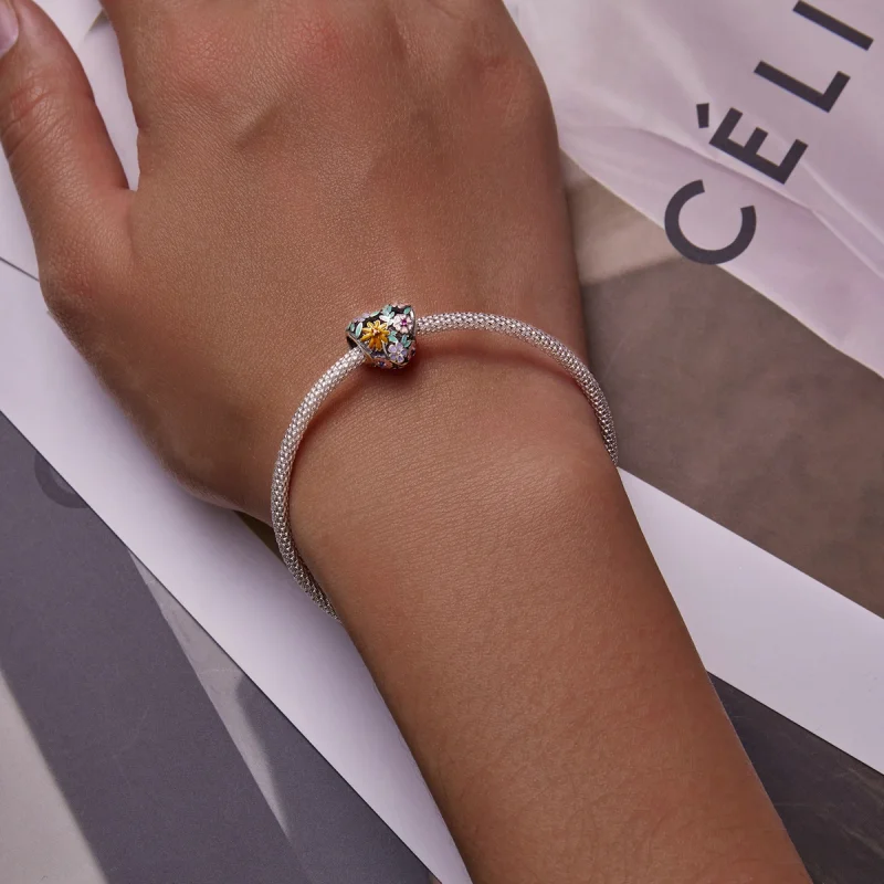 (Bild für) Blumen-Herz-Charm im Pandora-Stil - BSC590 - Ansicht 5
