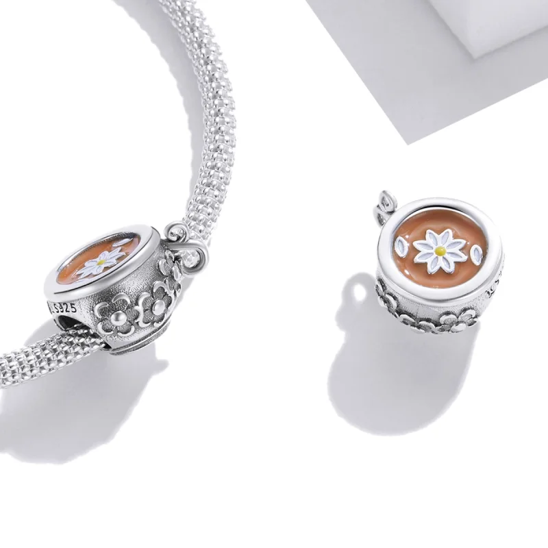 (Bild für) Blumen-Teetassen-Charm im Pandora-Stil - SCC1915 - Ansicht 4