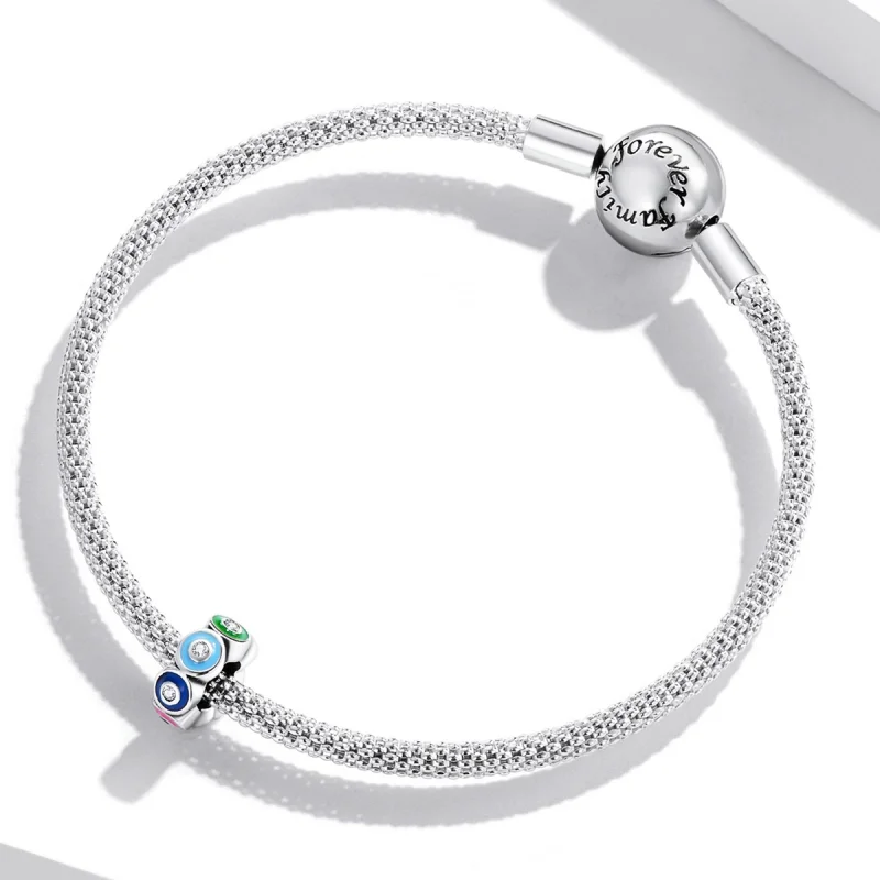 (Bild für) Bunter Dämonenauge-Abstandshalter-Charm im Pandora-Stil - SCC2129 - Ansicht 3