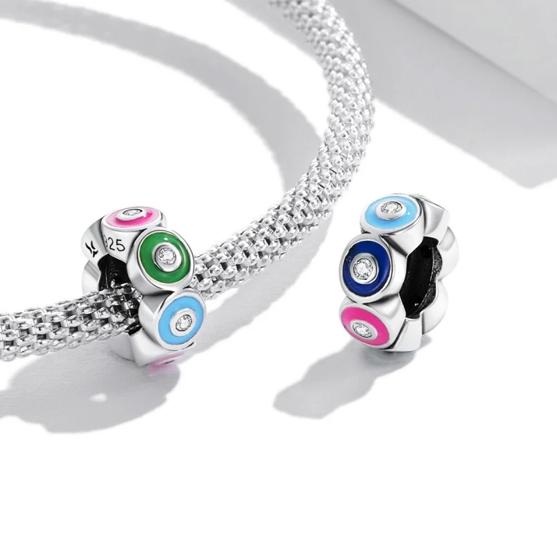 (Bild für) Bunter Dämonenauge-Abstandshalter-Charm im Pandora-Stil - SCC2129 - Ansicht 4