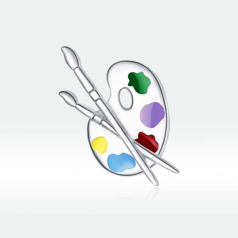 (Bild für) Buntes Kunstpaletten-Charm im Pandora-Stil aus Silber - BSC359 - Ansicht 5