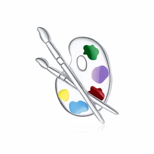 (Bild für) Buntes Kunstpaletten-Charm im Pandora-Stil aus Silber - BSC359