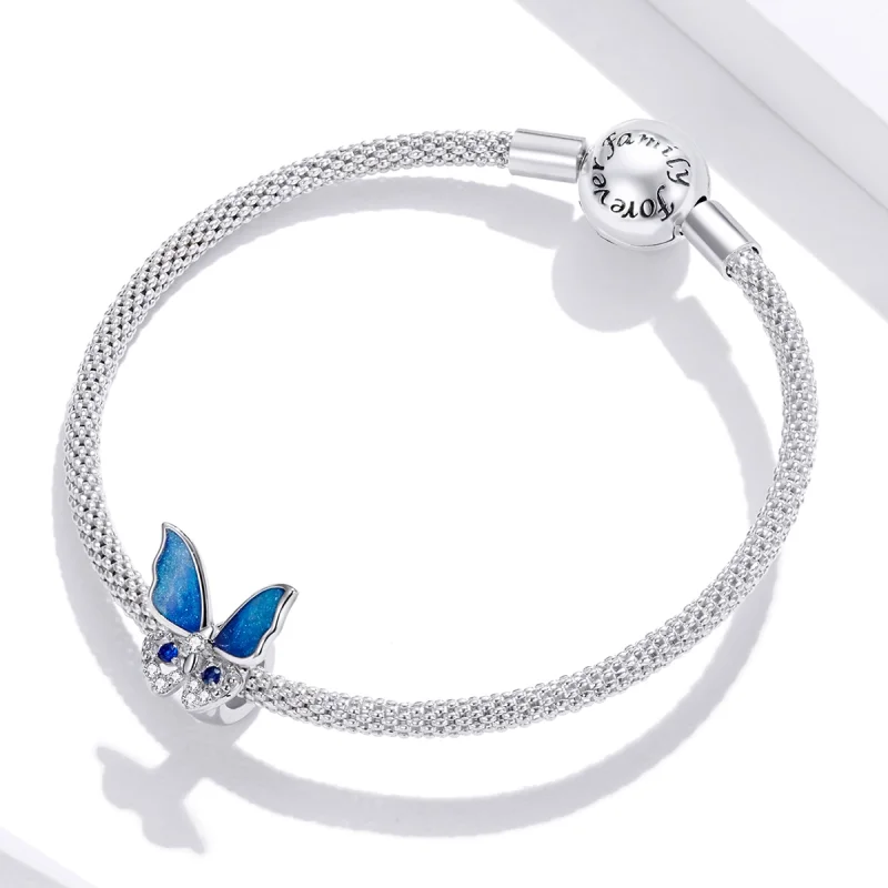 (Bild für) Buntes Schmetterlings-Charm aus Silber im Pandora-Stil - BSC405 - Ansicht 3