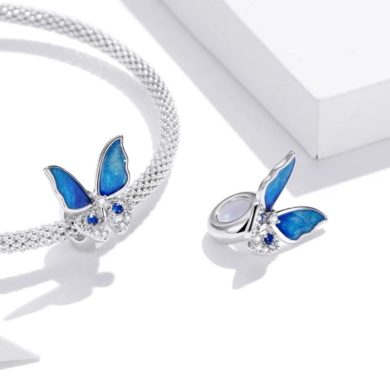 (Bild für) Buntes Schmetterlings-Charm aus Silber im Pandora-Stil - BSC405 - Ansicht 4