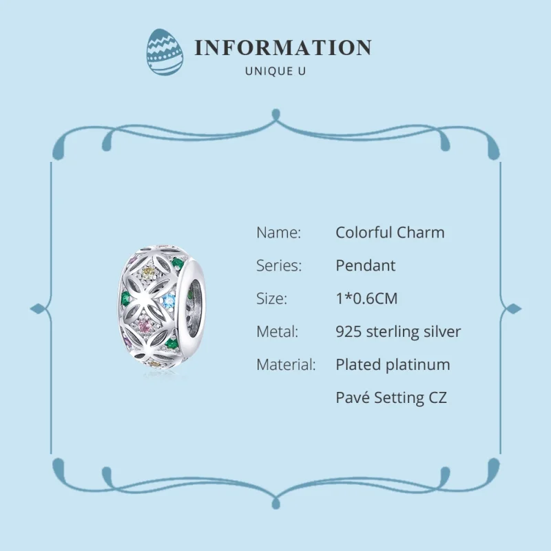 (Bild für) Buntes Silber-Charm im Pandora-Stil - BSC224 - Ansicht 6