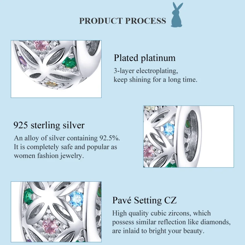 (Bild für) Buntes Silber-Charm im Pandora-Stil - BSC224 - Ansicht 7