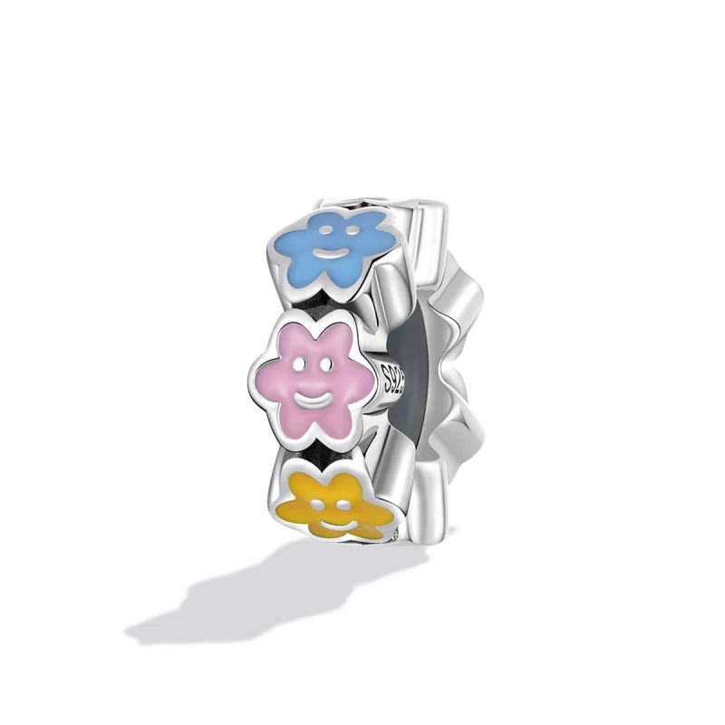 (Bild für) Buntes Wolken-Smiley-Gesichts-Charm im Pandora-Stil - SCC2188 - Ansicht 2