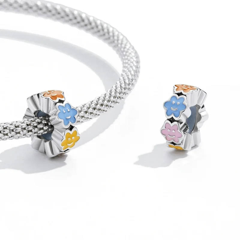 (Bild für) Buntes Wolken-Smiley-Gesichts-Charm im Pandora-Stil - SCC2188 - Ansicht 3