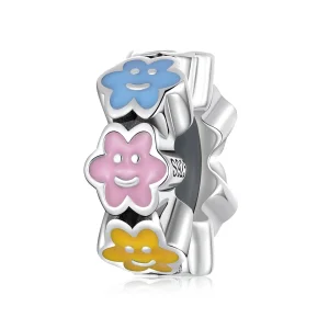 (Bild für) Buntes Wolken-Smiley-Gesichts-Charm im Pandora-Stil - SCC2188