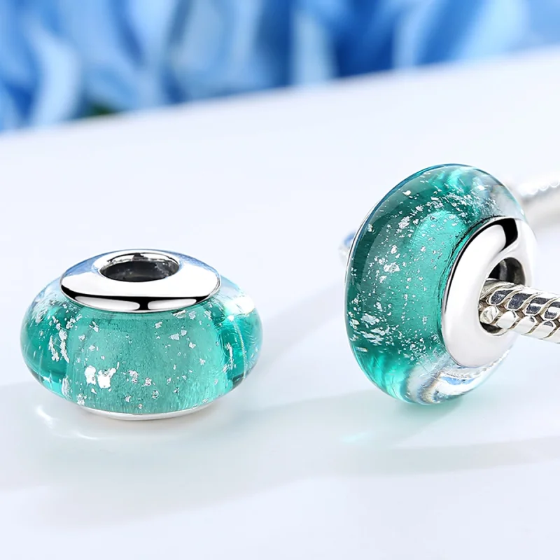 (Bild für) Charm-Anhänger aus grünem Muranoglas im Pandora-Stil - SCZ021 - Ansicht 3