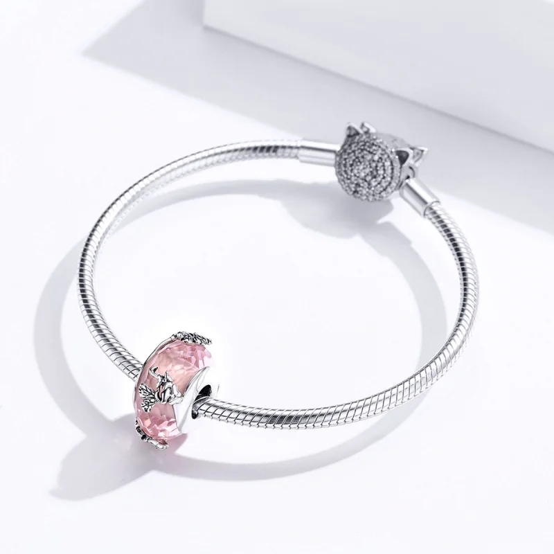 (Bild für) Charm-Anhänger aus Muranoglas im Pandora-Stil mit silbernem Schmetterling - SCC1 - Ansicht 5