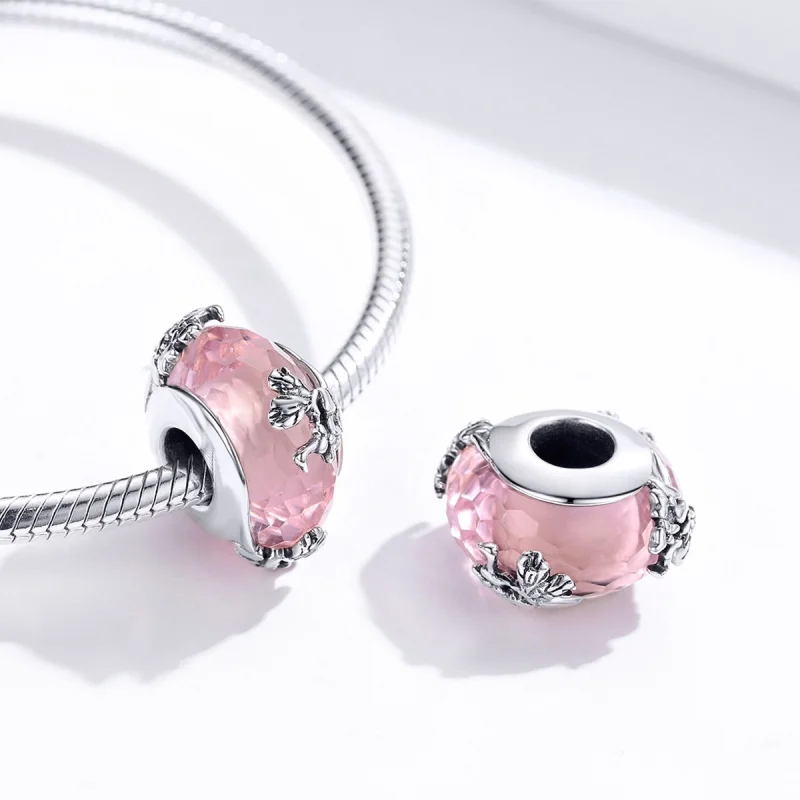 (Bild für) Charm-Anhänger aus Muranoglas im Pandora-Stil mit silbernem Schmetterling - SCC1 - Ansicht 6