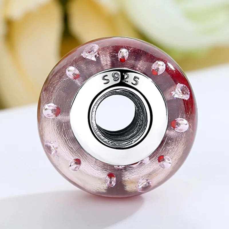 (Bild für) Charm-Anhänger aus rotem Muranoglas im Pandora-Stil - SCZ027 - Ansicht 3
