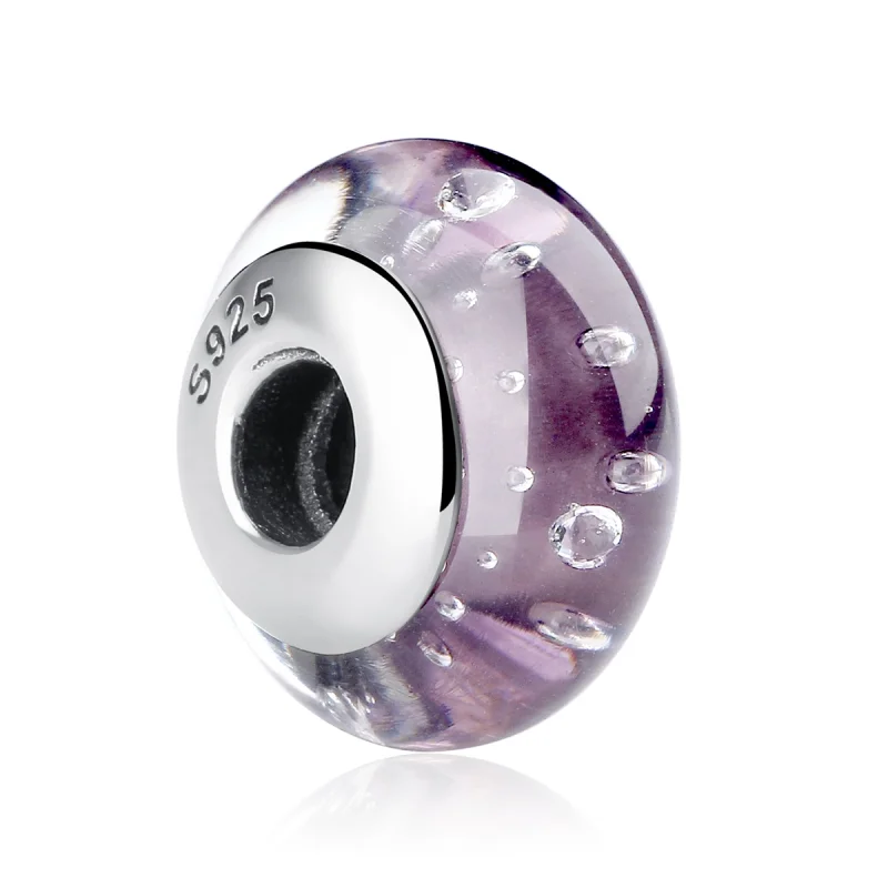 (Bild für) Charm-Anhänger aus violettem Muranoglas im Pandora-Stil - SCZ001 - Ansicht 2